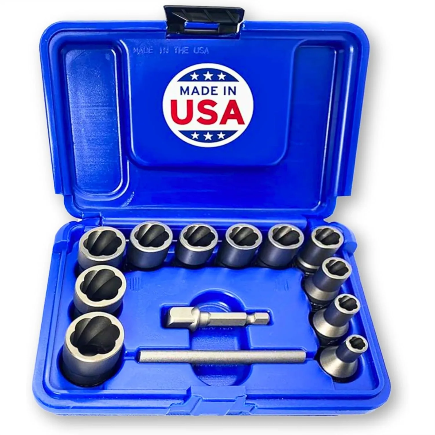 13 Piece Bolt Extractor Set for Stripped, Rounded, Frozen Bolts & Nuts, 3/8" Drive Impact Grade Lug Nut Remover Kit
13 Piece Bolt Extractor Set for Stripped, Rounded, Frozen Bolts & Nuts, 3/8" Drive Impact Grade Lug Nut Remover Kit