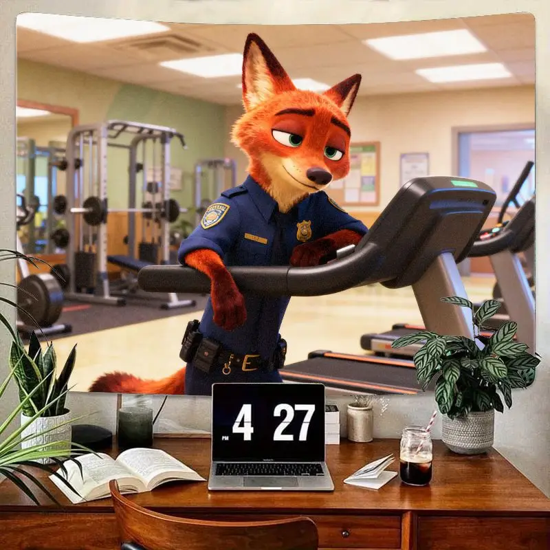 1 шт. Disney Zootopia Nick Wilde полицейский тренажерный зал гобелен настенное искусство, современный полиэстер фильм мультяшный декор для спальни гостиная Roo
1 шт. Disney Zootopia Nick Wilde полицейский тренажерный зал гобелен настенное искусство, современный полиэстер фильм мультяшный декор для спальни гостиная Roo