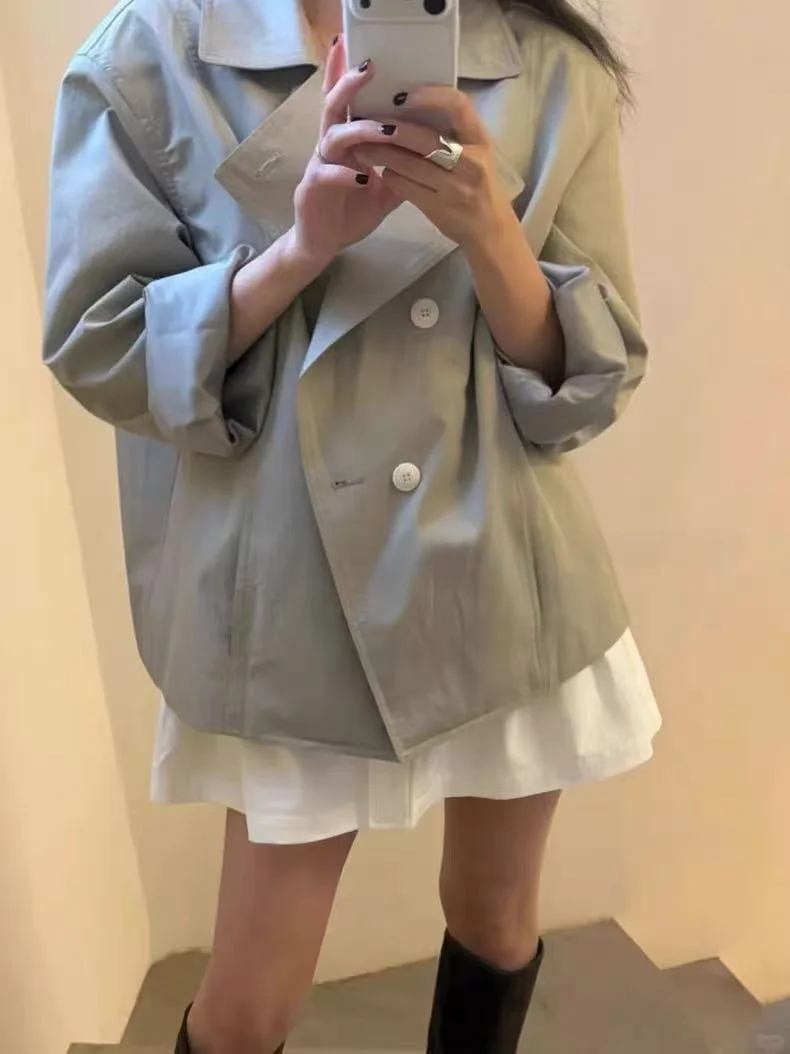 Simple Commute Short Coat Jacket Turn-down Collar Button up Cotton Blend Spring New Arrival Women's Fashion Outerwear
Simple Commute Short Coat Jacket Turn-down Collar Button up Cotton Blend Spring New Arrival Women's Fashion Outerwear