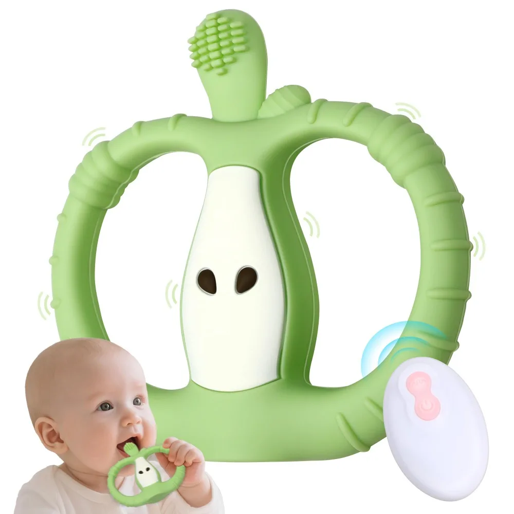 Fruit Shape Vibrating Teether Food Grade Silicone 10-Speed Vibration Modes Chewy Sensory Soft with Remote Control Teether
Fruit Shape Vibrating Teether Food Grade Silicone 10-Speed Vibration Modes Chewy Sensory Soft with Remote Control Teether