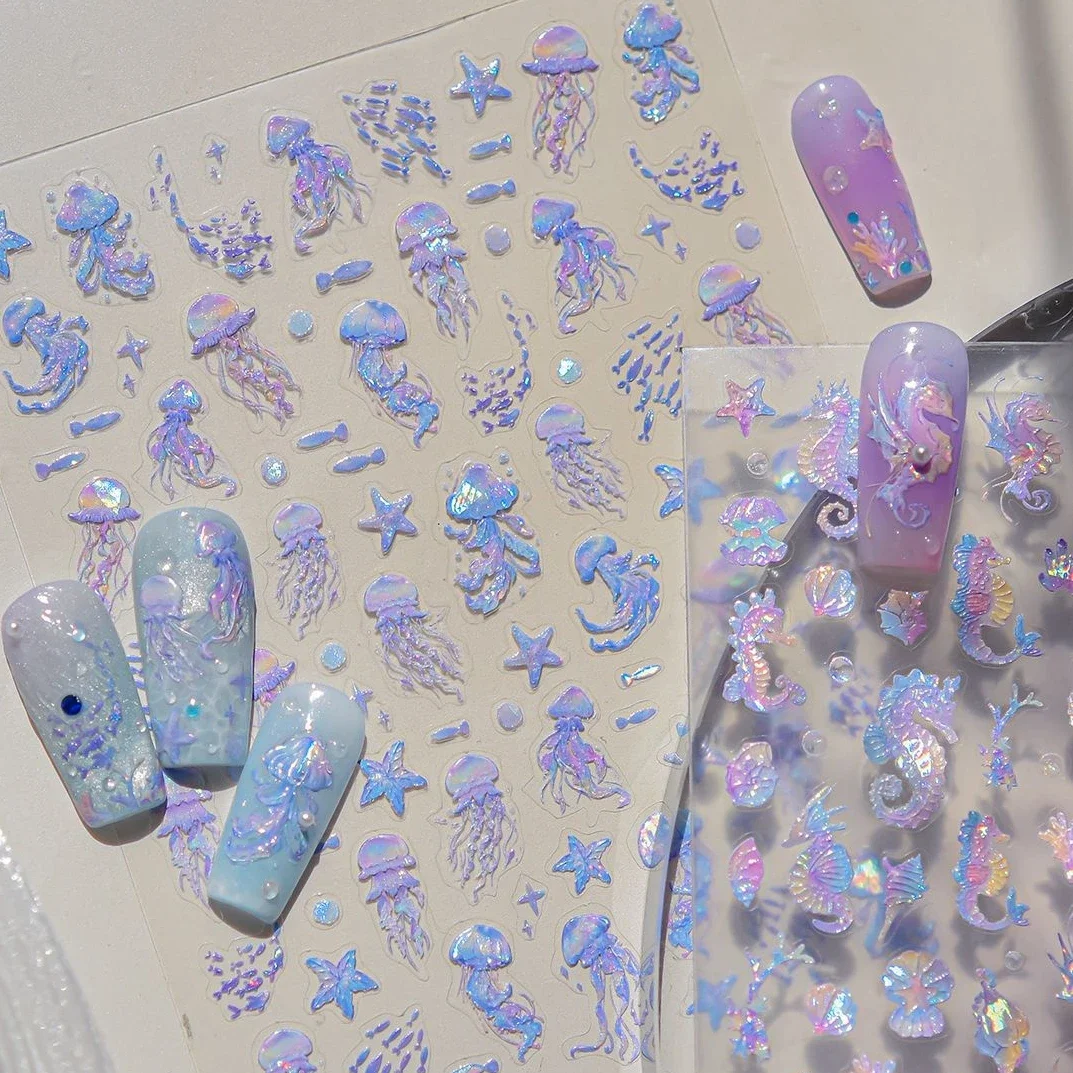 Jelly Fish Mermaid Tail Schools of Fish Coral Shoal Seahorse Shiny Ocean Starfish Shell Adhesive Nail Art Sticker Manicure Decal
Jelly Fish Mermaid Tail Schools of Fish Coral Shoal Seahorse Shiny Ocean Starfish Shell Adhesive Nail Art Sticker Manicure Decal