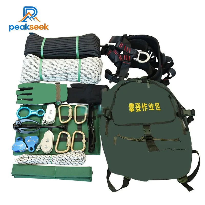 PeakSeek Outdoor Mountaineering Kit Hiking and Camping Equipment with Backpack for Rock Climbing Hiking Adventures
PeakSeek Outdoor Mountaineering Kit Hiking and Camping Equipment with Backpack for Rock Climbing Hiking Adventures