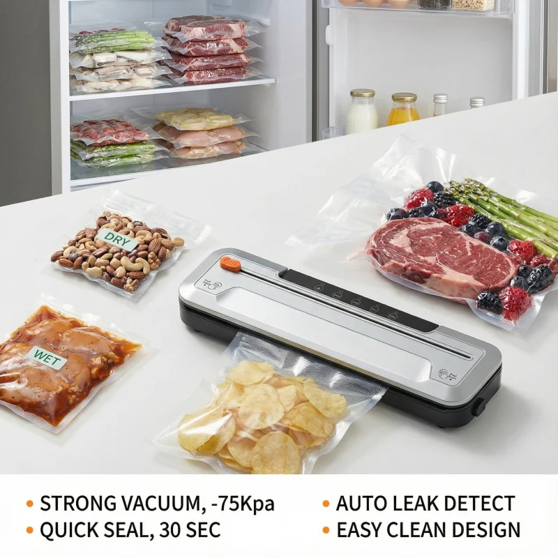 Small Household Vacuum Sealer Fully Automatic Fresh-Keeping Machine Kitchen Food Sealing Packaging Machine
Small Household Vacuum Sealer Fully Automatic Fresh-Keeping Machine Kitchen Food Sealing Packaging Machine