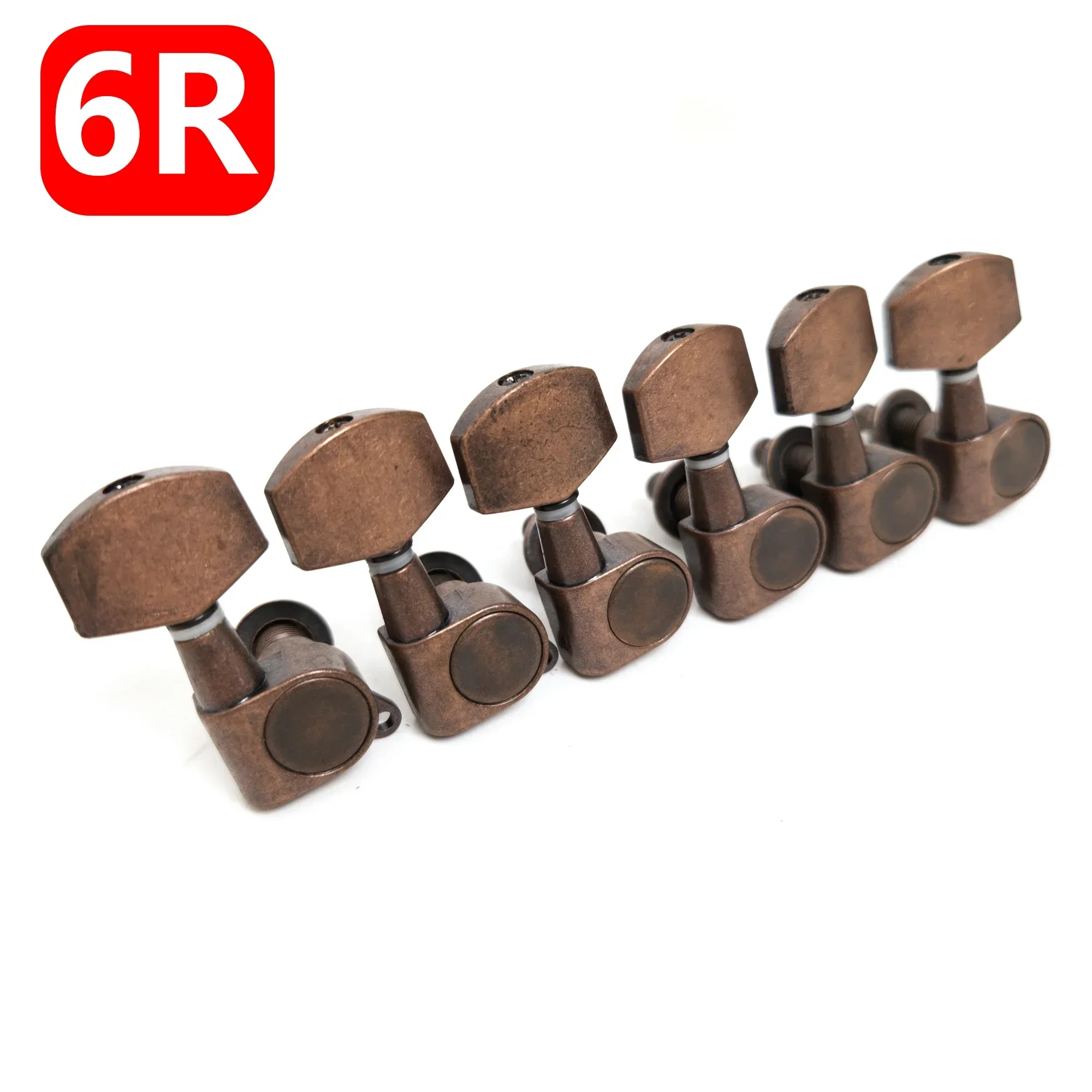 Vintage Style 6R Guitar Tuners - Red Bronze Machine Heads for Acoustic & Electric Guitars - Antique Tuning Pegs
Vintage Style 6R Guitar Tuners - Red Bronze Machine Heads for Acoustic & Electric Guitars - Antique Tuning Pegs