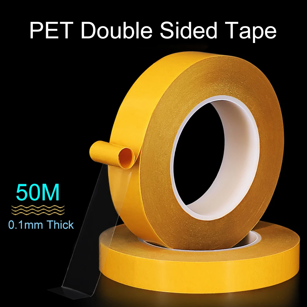 PET Double Sided Tape High Temperature Resistance No Trace Transparent Heat Resistant 0.1mm Thick Strong Adhesive Tape 50M
PET Double Sided Tape High Temperature Resistance No Trace Transparent Heat Resistant 0.1mm Thick Strong Adhesive Tape 50M