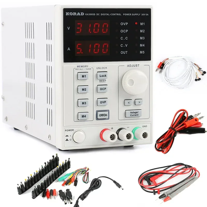 KA3005D KA3005DS 30 в 5A Источник питания постоянного тока точный регулируемый цифровой лабораторный источник питания 4Ps MA + AC DC ремонт гнезда Kit
KA3005D KA3005DS 30 в 5A Источник питания постоянного тока точный регулируемый цифровой лабораторный источник питания 4Ps MA + AC DC ремонт гнезда Kit