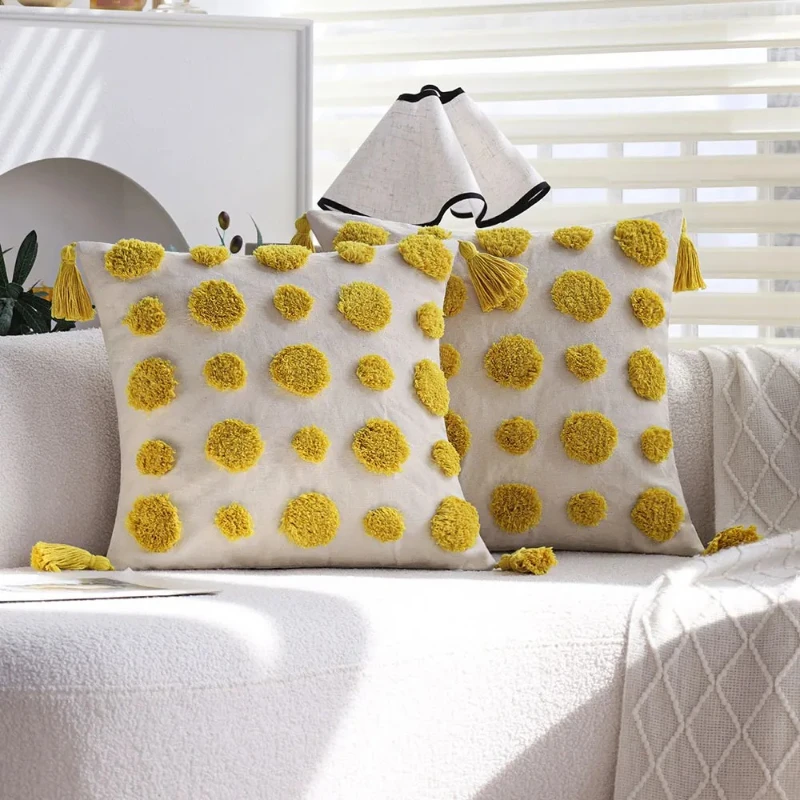 2 Pcs Multicolor/Yellow Canvas Pillowcovers With Tufted Tassels 18x18inch Modern Soft Durable Home Essential Pillowcases 45x45cm
2 Pcs Multicolor/Yellow Canvas Pillowcovers With Tufted Tassels 18x18inch Modern Soft Durable Home Essential Pillowcases 45x45cm