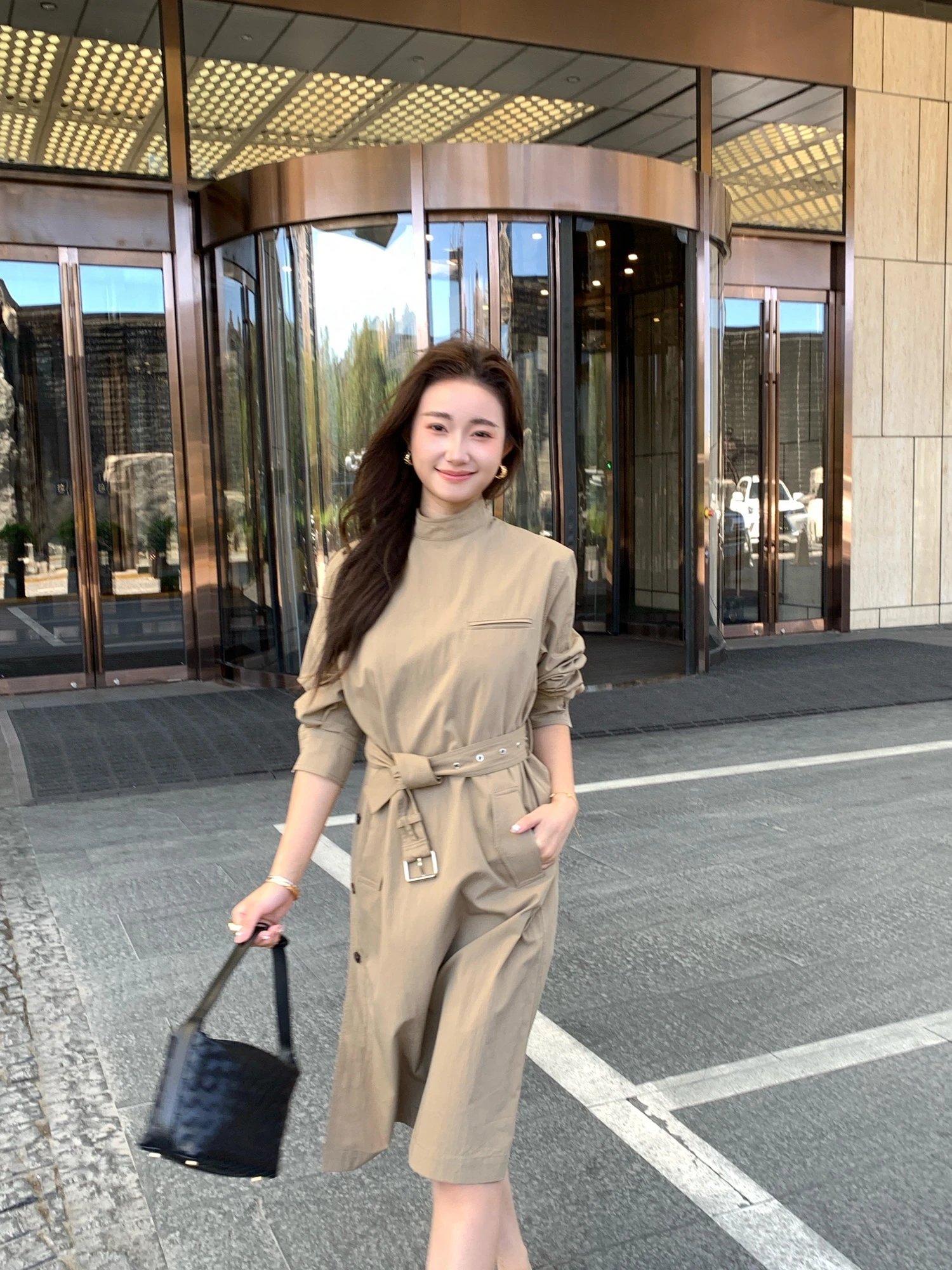Khaki Long Coat Collar Women's Dr Jaet Multi-Buled High-End Feelings Autumn Faion Commute Sle Cotton Blend Coat
Khaki Long Coat Collar Women's Dr Jaet Multi-Buled High-End Feelings Autumn Faion Commute Sle Cotton Blend Coat