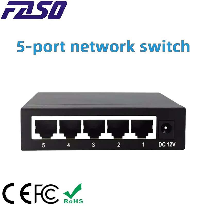 FASO 5 Port Gigabit Black Ethernet Switch 10/100/1000Mbps Desktop Network Switch, Plug & Play, Auto MDI/MDIX, RJ45 LAN Hub Home
FASO 5 Port Gigabit Black Ethernet Switch 10/100/1000Mbps Desktop Network Switch, Plug & Play, Auto MDI/MDIX, RJ45 LAN Hub Home
