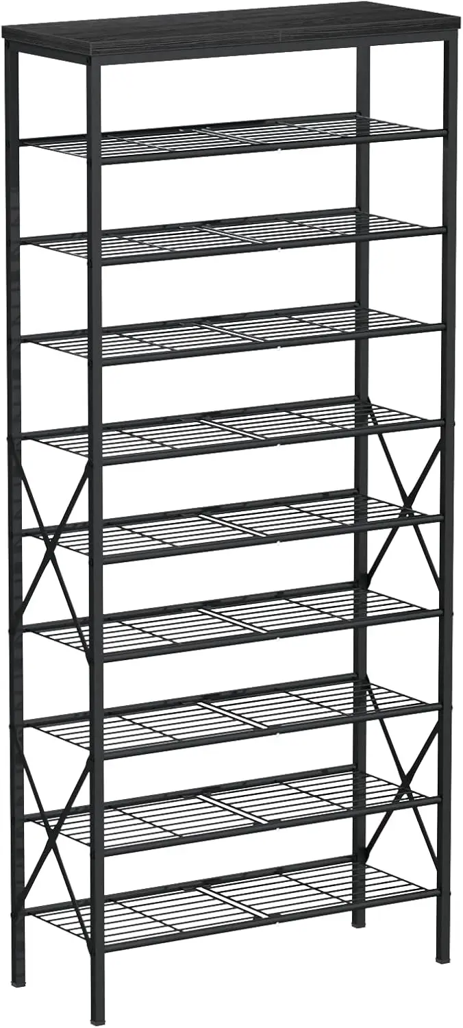 Large 10-Tier Shoe Rack Holds 32 Pairs, Space-Saving Organizer, Black
Large 10-Tier Shoe Rack Holds 32 Pairs, Space-Saving Organizer, Black