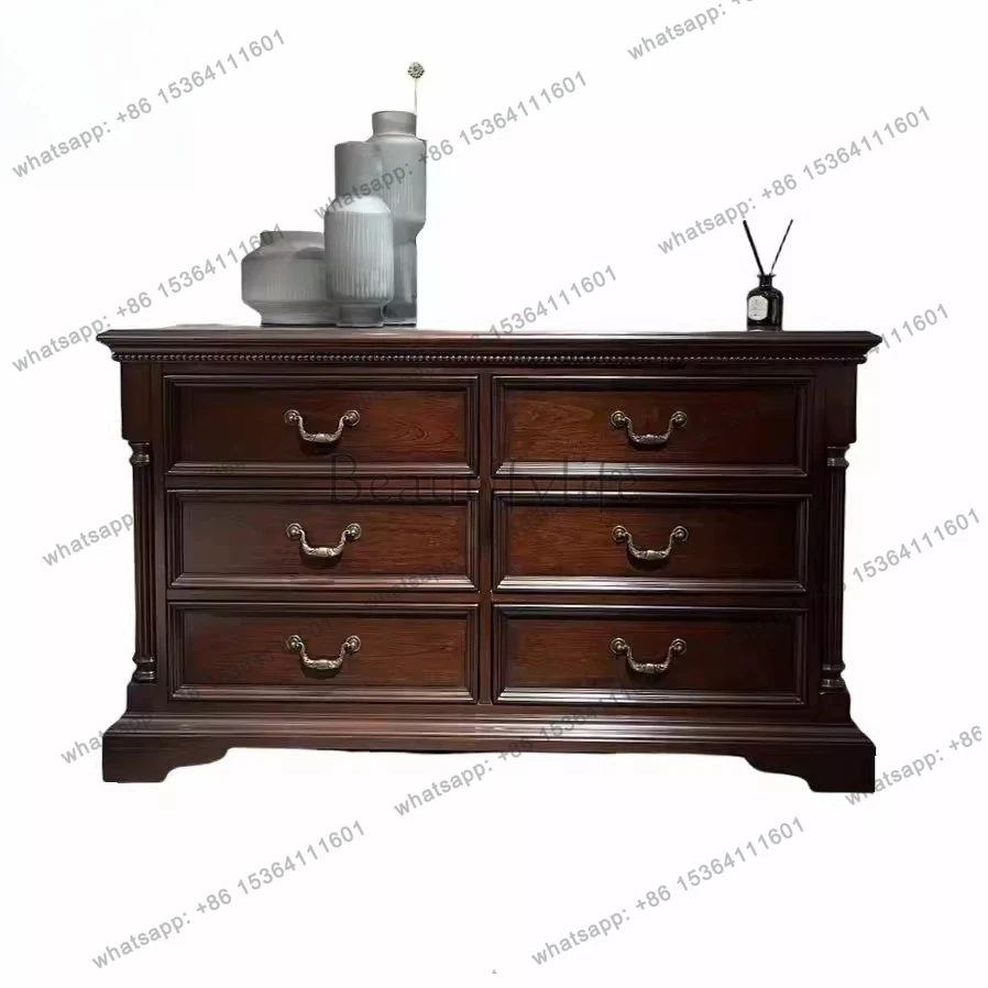 American vintage Roman columns, chest of drawers, solid wood storage, living room, nine-chest of drawers, entrance table
American vintage Roman columns, chest of drawers, solid wood storage, living room, nine-chest of drawers, entrance table