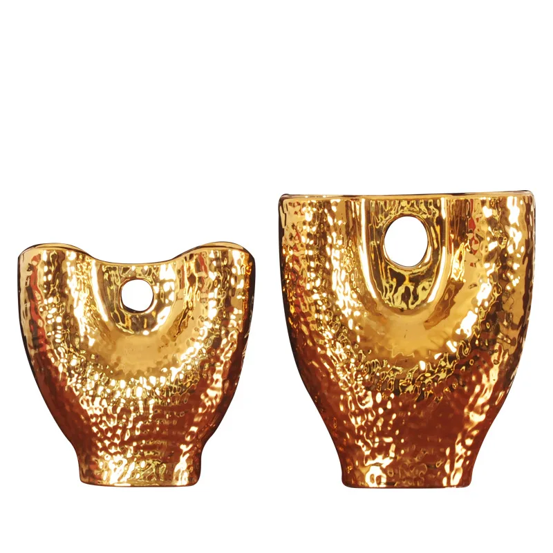 Art Luxury Simple Gold Purse Ceramic Vase Container Porch Desktop Home Decor Gold Plated Flower Vase
Art Luxury Simple Gold Purse Ceramic Vase Container Porch Desktop Home Decor Gold Plated Flower Vase
