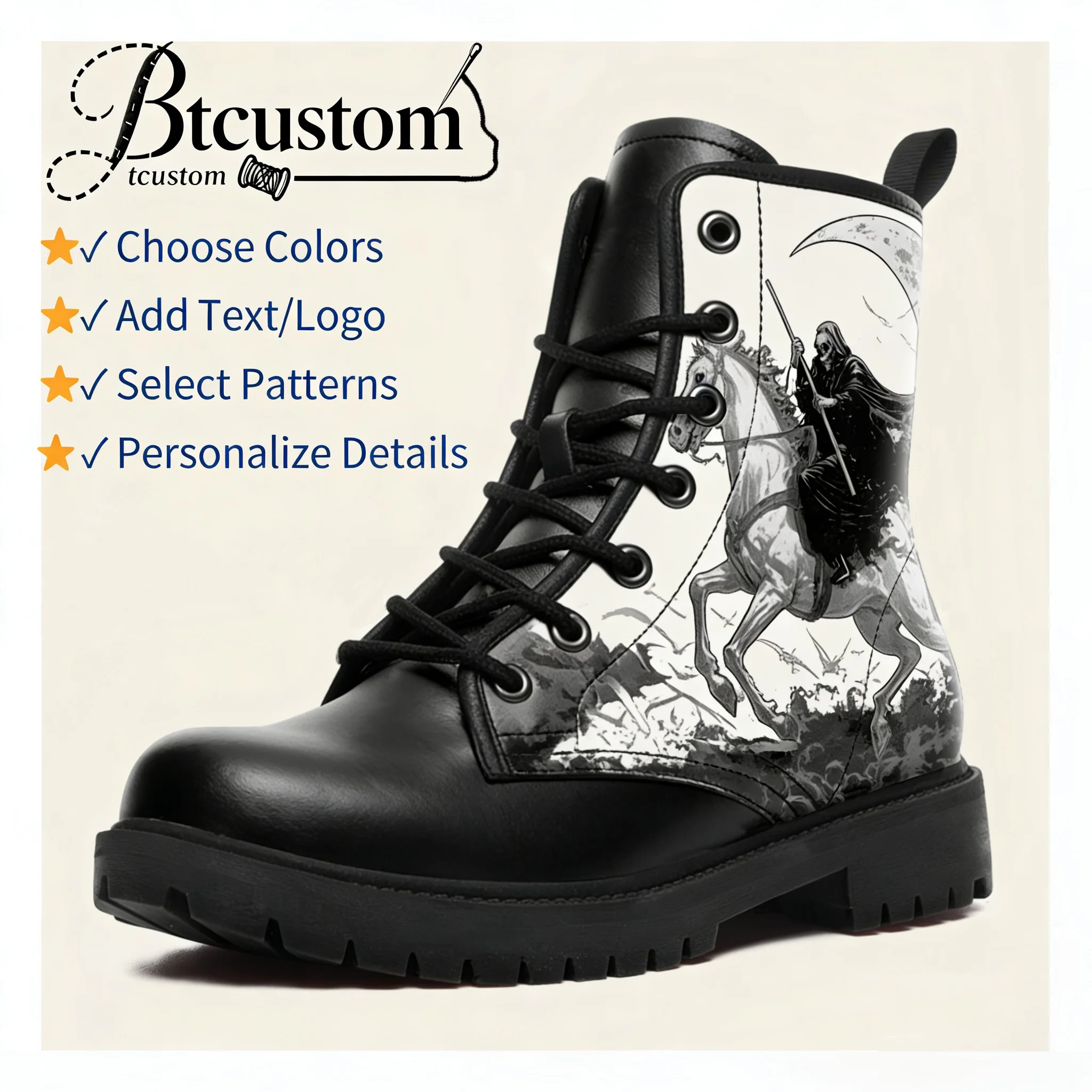 Боевые ботинки унисекс на заказ для Хэллоуина, ботинки в готическом стиле в стиле панк на нескользящей резиновой подошве для фестивальной вечеринки на открытом воздухе, мужские и женские рабочие ботинки
Боевые ботинки унисекс на заказ для Хэллоуина, ботинки в готическом стиле в стиле панк на нескользящей резиновой подошве для фестивальной вечеринки на открытом воздухе, мужские и женские рабочие ботинки