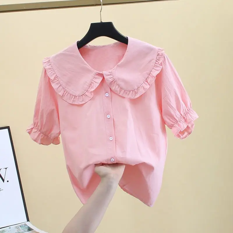 2026 Japanese Gothic Lolita Style Shirts Women Sweet Ruffles Peter Pan Collar Short Sleeve Blouses Harajuku Y2k Slim JK Tops
2026 Japanese Gothic Lolita Style Shirts Women Sweet Ruffles Peter Pan Collar Short Sleeve Blouses Harajuku Y2k Slim JK Tops