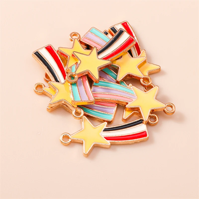 20pcs 13x26mm Cute Enamel Star Rainbow Charms Pendants for Jewelry Making Earrings Necklaces Bracelets DIY Crafts Accessories
20pcs 13x26mm Cute Enamel Star Rainbow Charms Pendants for Jewelry Making Earrings Necklaces Bracelets DIY Crafts Accessories