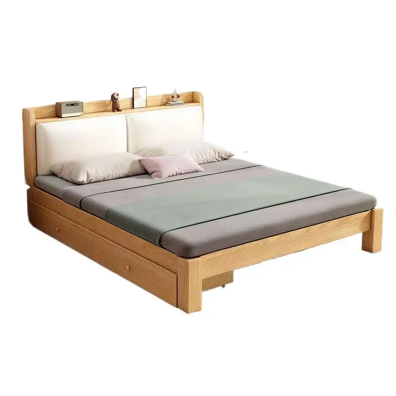 Solid wood bed modern simple 1.5 meters double bed household 1.8 meters soft bed
Solid wood bed modern simple 1.5 meters double bed household 1.8 meters soft bed