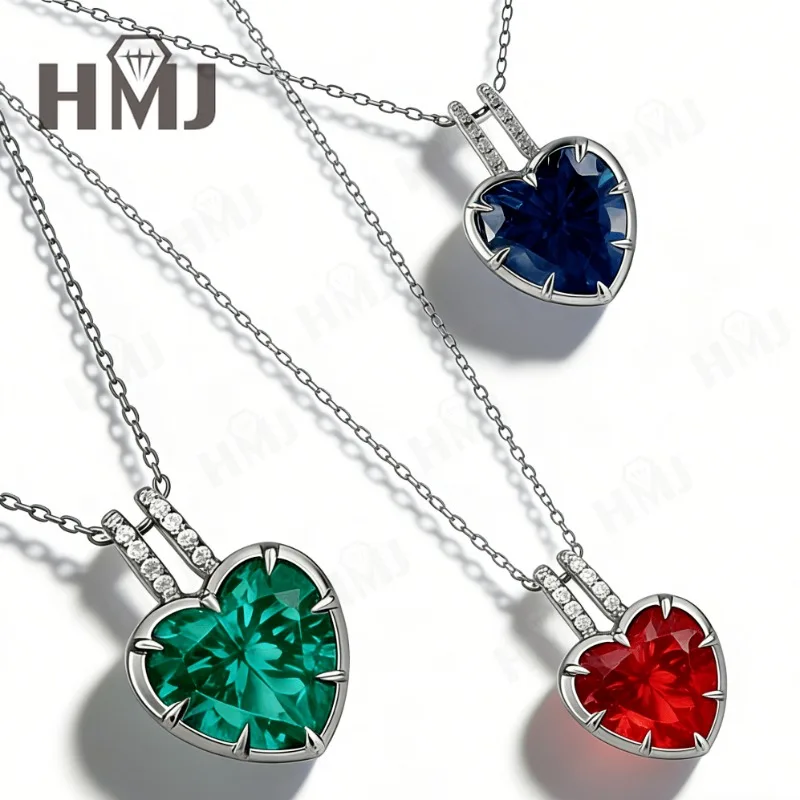 Heart Necklaces 10X10mm Lab Grown Ruby/Sapphire/Colombian 925 Silver 10k 14k 18k for Women Anniversary Christmas Gift Quality
Heart Necklaces 10X10mm Lab Grown Ruby/Sapphire/Colombian 925 Silver 10k 14k 18k for Women Anniversary Christmas Gift Quality