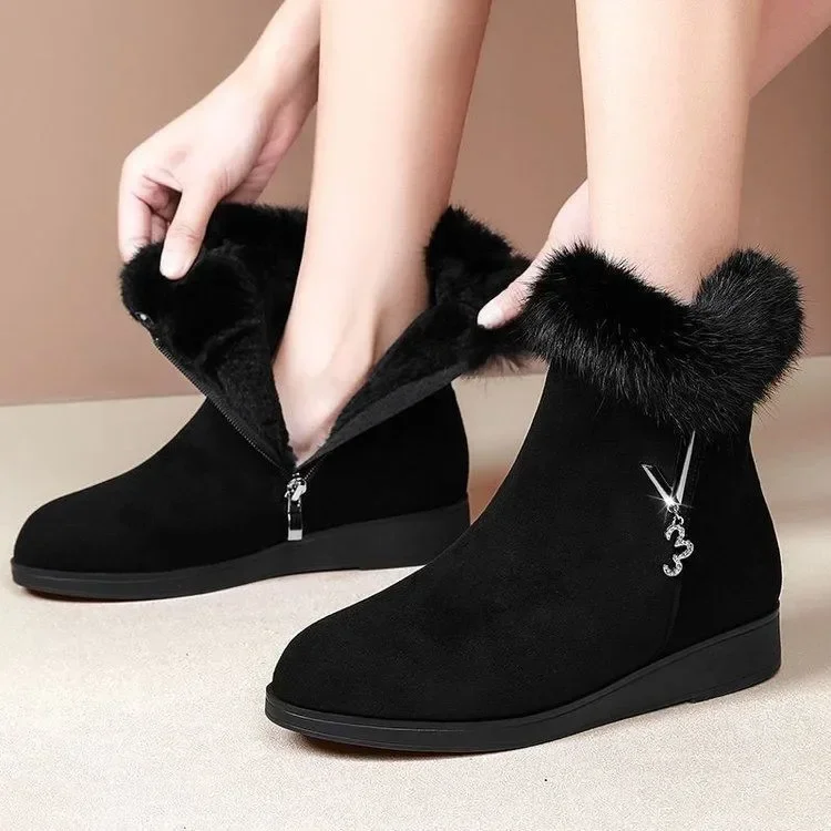 Women Flats Shoes Platform Fur Crystal Luxury Chelsea Ankle Boots Winter New Trend Warm Short Plus Cotton Goth Snow Boots
Women Flats Shoes Platform Fur Crystal Luxury Chelsea Ankle Boots Winter New Trend Warm Short Plus Cotton Goth Snow Boots