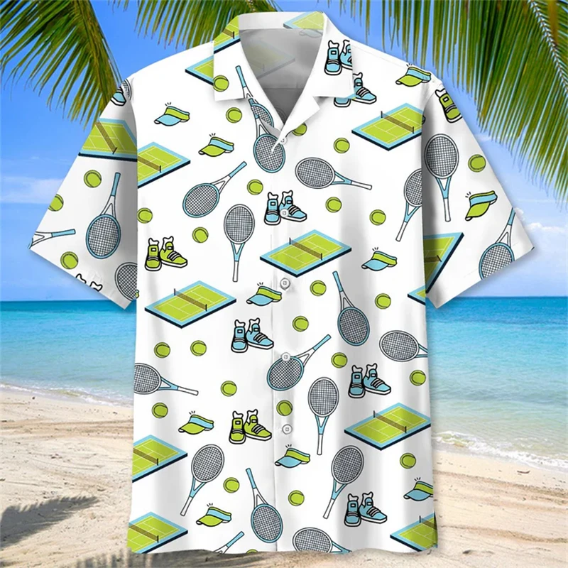 Summer Sports Style Tennis Pattern Printing Men Women Oversized Hawaiian Short Sleeved Shirt For Men's Original Harajuku Clothes
Summer Sports Style Tennis Pattern Printing Men Women Oversized Hawaiian Short Sleeved Shirt For Men's Original Harajuku Clothes