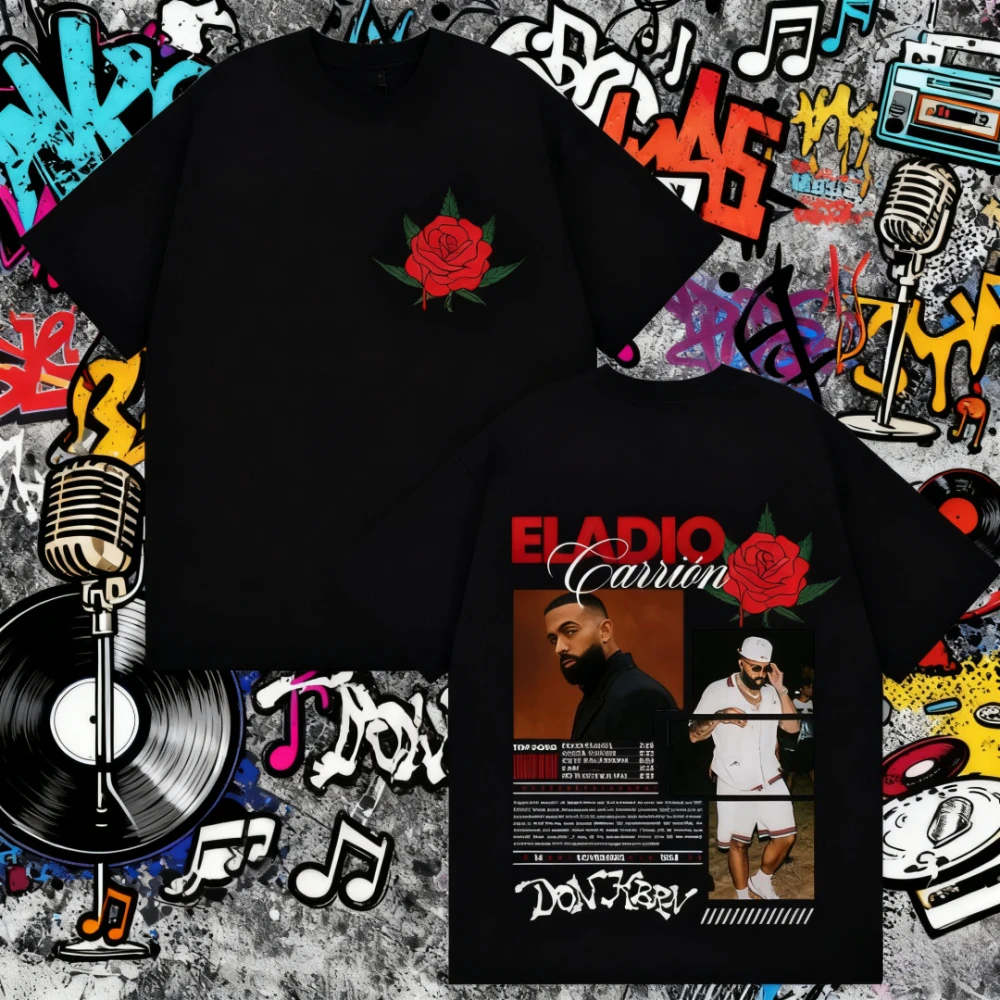 2025 Summer Rapper Eladio Carion Sauce Boyz Tour Album T-shirt Men Retro Oversized T-shirt Fashion High Quality Cotton T-shirt
2025 Summer Rapper Eladio Carion Sauce Boyz Tour Album T-shirt Men Retro Oversized T-shirt Fashion High Quality Cotton T-shirt