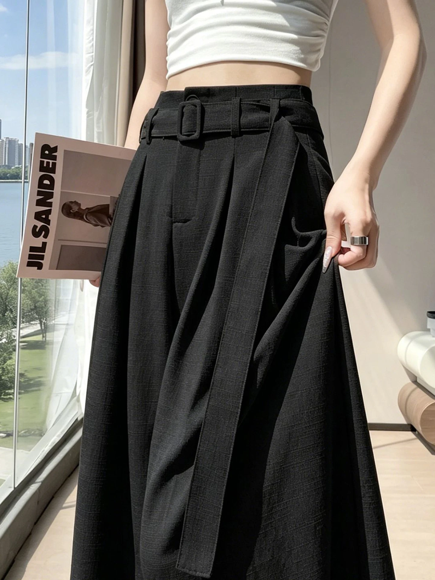 High Waist Wide Leg Pants Women's Summer Thin Linen Trousers Loose Casual Drapey Suiting Yaman Pants Skirt Cotton Linen
High Waist Wide Leg Pants Women's Summer Thin Linen Trousers Loose Casual Drapey Suiting Yaman Pants Skirt Cotton Linen