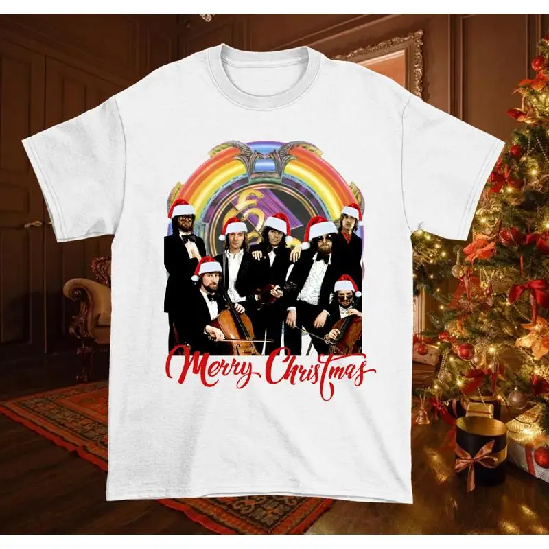 НОВАЯ белая футболка Santa Electric Light Orchestra Merry Christmas OM186 
НОВАЯ белая футболка Santa Electric Light Orchestra Merry Christmas OM186