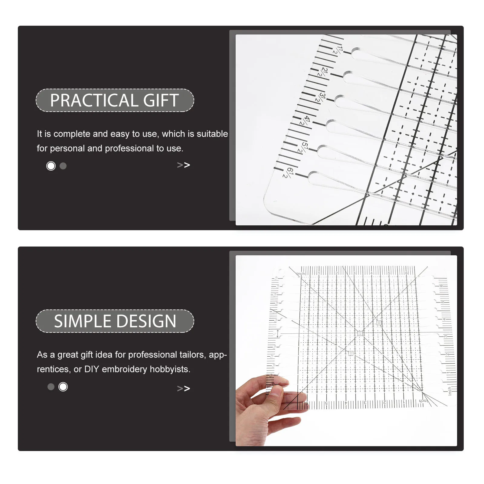 Quilting Ruler Patchwork DIY Ruler Durable Clear Plastic Built-in Scale Suitable for Personal and Professional Use
Quilting Ruler Patchwork DIY Ruler Durable Clear Plastic Built-in Scale Suitable for Personal and Professional Use