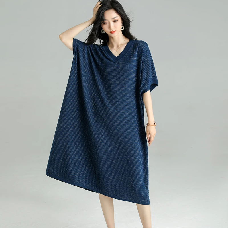 Large Size Women Dress 2025 Spring Fashion Batwing Sleeve Loose Knitwear Elegant Female Oversize Long Knit Dress Short Sleeved
Large Size Women Dress 2025 Spring Fashion Batwing Sleeve Loose Knitwear Elegant Female Oversize Long Knit Dress Short Sleeved