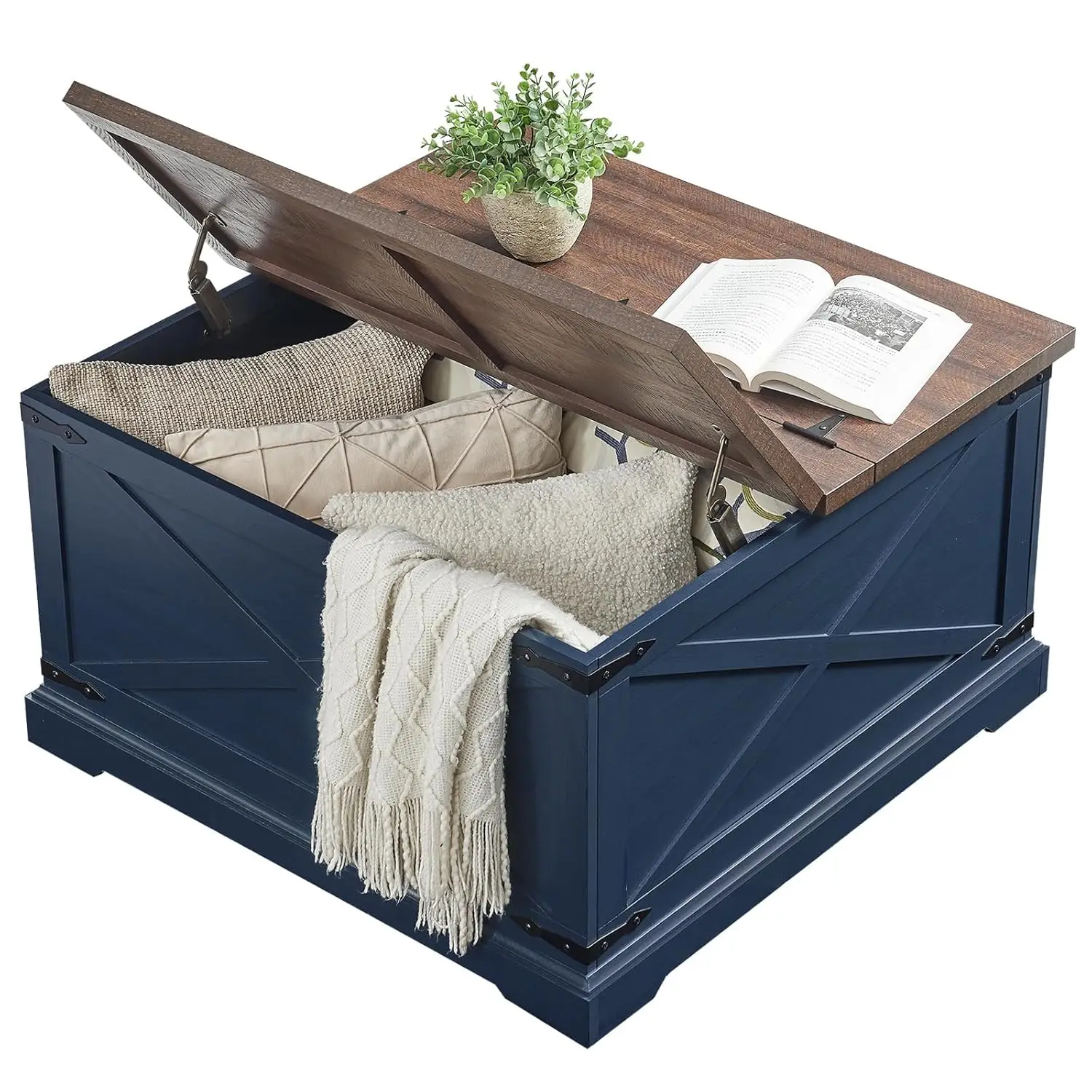 Farmhouse Square Coffee Table Wood Lift Top Storage Rustic Hidden Compartment Living Room Bedroom Navy Blue, Customized
Farmhouse Square Coffee Table Wood Lift Top Storage Rustic Hidden Compartment Living Room Bedroom Navy Blue, Customized