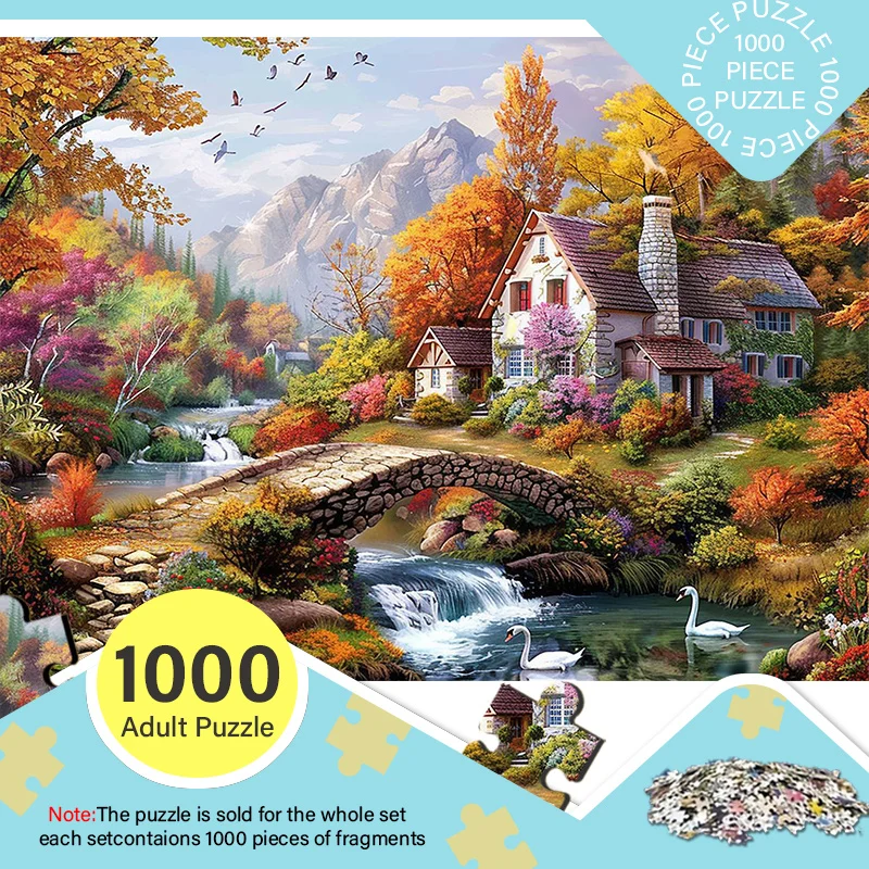 A Box of 1000pcs Adult Mini Puzzles with a Riverside Cottage Design - Scratch-Resistant, Challenging, Suitable for Adults, Fam
A Box of 1000pcs Adult Mini Puzzles with a Riverside Cottage Design - Scratch-Resistant, Challenging, Suitable for Adults, Fam