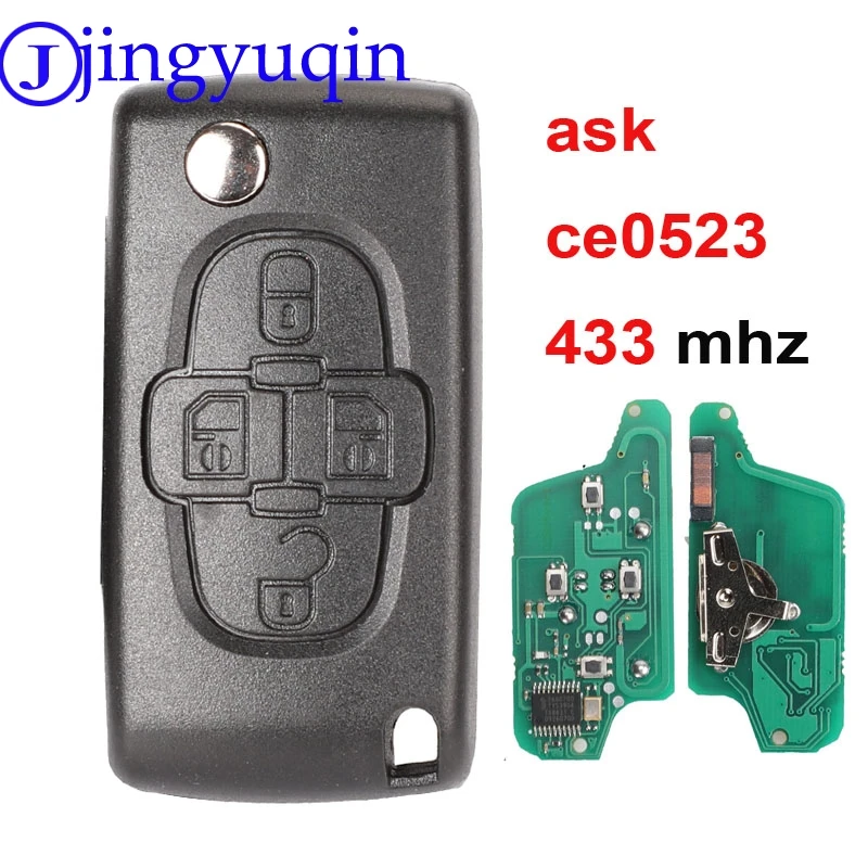 jingyuqin 4b 433mhz Car Remote Key Control for Citroen C2 C3 C4 C5 Flip Key Case Shell CE0523 Folding
jingyuqin 4b 433mhz Car Remote Key Control for Citroen C2 C3 C4 C5 Flip Key Case Shell CE0523 Folding