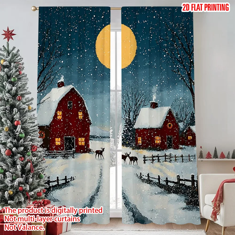 2pcs 2D flat printing Christmas Window Curtains Merry Christmas winter Versatile Durable Polyester Without Electricity Family
2pcs 2D flat printing Christmas Window Curtains Merry Christmas winter Versatile Durable Polyester Without Electricity Family