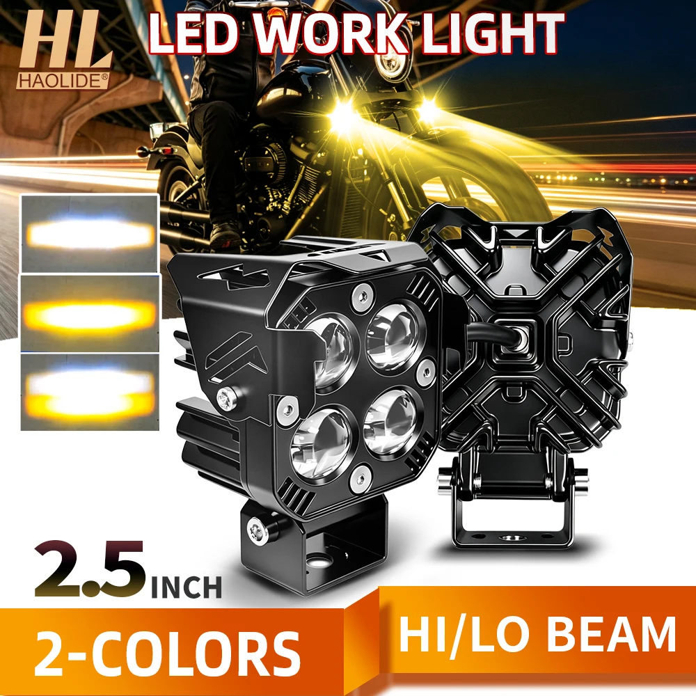 HAOLIDE Mini Led Work Light 2.5inch Clear Cutting Line Motorcycle Driving Light Dual Color for off-road use 12V 24V IP68 S1000RR
HAOLIDE Mini Led Work Light 2.5inch Clear Cutting Line Motorcycle Driving Light Dual Color for off-road use 12V 24V IP68 S1000RR
