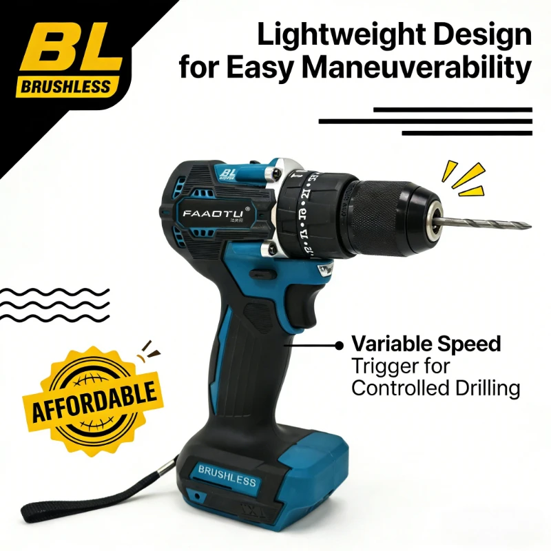 FAAOTU Electric Drill 487-10mm - MT Level Quality, Multi-Functional for Wood/Metal/Concrete Compatible with MT batteries
FAAOTU Electric Drill 487-10mm - MT Level Quality, Multi-Functional for Wood/Metal/Concrete Compatible with MT batteries