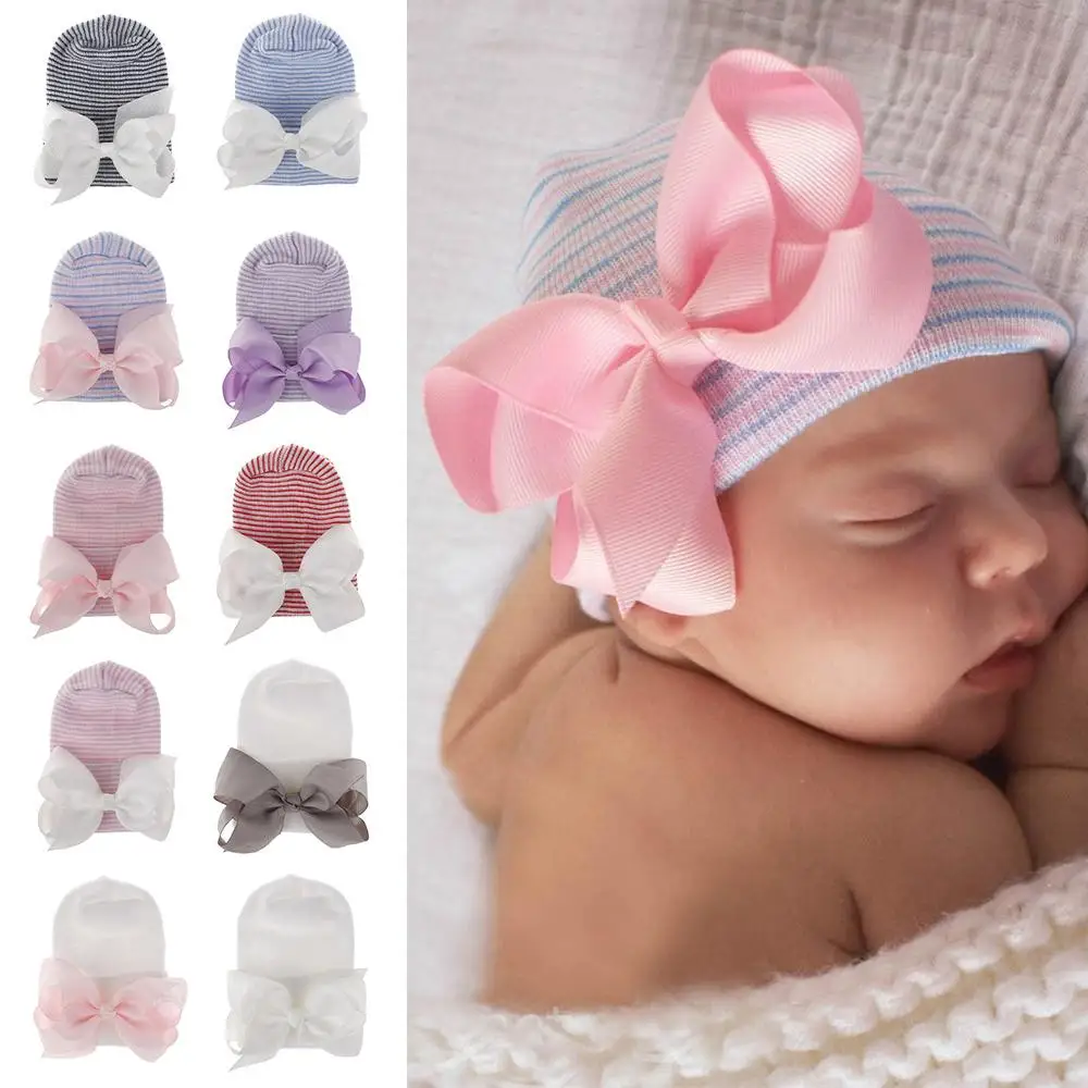 Cute Striped Infant Baby Beanie Bow Elastic Newborn Hospital Hats Double Layer Knit Hat for Baby Boy Girl
Cute Striped Infant Baby Beanie Bow Elastic Newborn Hospital Hats Double Layer Knit Hat for Baby Boy Girl