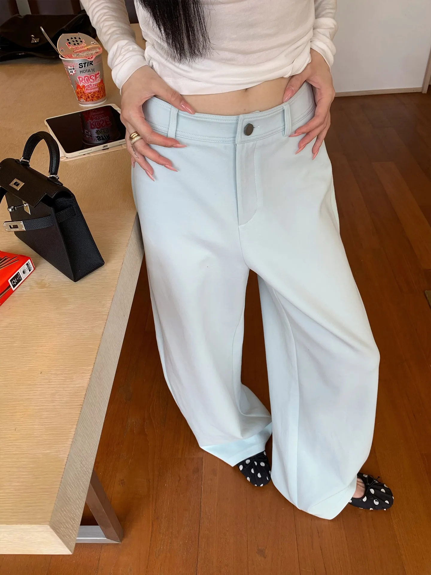 High Waist Knitted Wide Leg Casual Pants Women's Light Green Summer Pants Korean Style Long Pants Knife Pants
High Waist Knitted Wide Leg Casual Pants Women's Light Green Summer Pants Korean Style Long Pants Knife Pants