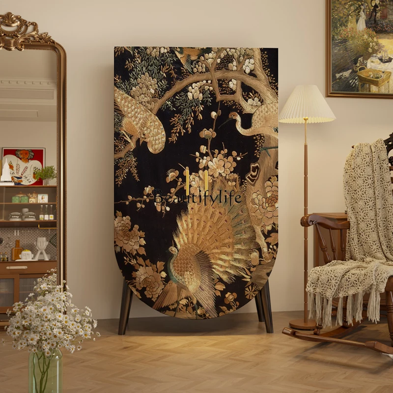 French Chinese style multi-functional door solid wood wardrobe bedroom household storage cabinet 
French Chinese style multi-functional door solid wood wardrobe bedroom household storage cabinet