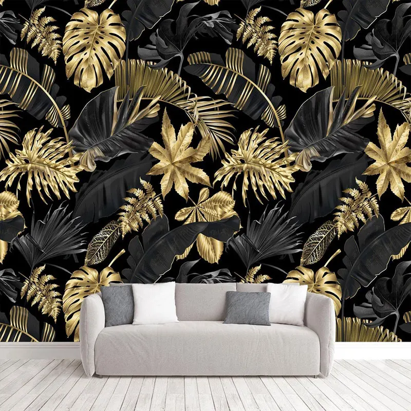 Large Wall Mural Black and Gold Banana Leaf Wallpaper Tropical Botanical Plant Custom Photo Background Fabric Wallcovering Décor
Large Wall Mural Black and Gold Banana Leaf Wallpaper Tropical Botanical Plant Custom Photo Background Fabric Wallcovering Décor