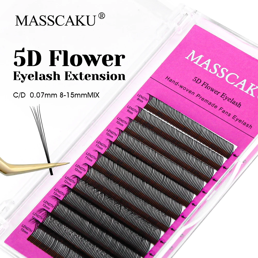 MASSCAKU 5D Flower Angel Eyelash Extensions 0.07mm Thickness Rapid Blooming Premade Fans Individual Eyelashes for Beauty Salon
MASSCAKU 5D Flower Angel Eyelash Extensions 0.07mm Thickness Rapid Blooming Premade Fans Individual Eyelashes for Beauty Salon