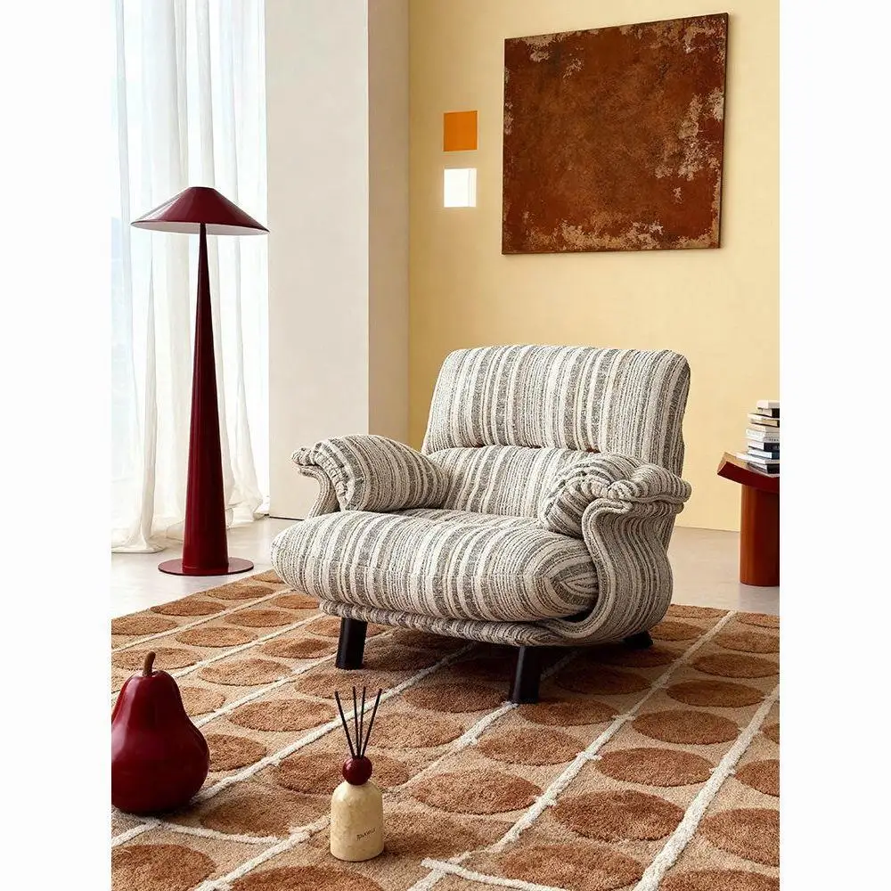 Medieval French gray and white striped single sofa chair leisure chair
Medieval French gray and white striped single sofa chair leisure chair