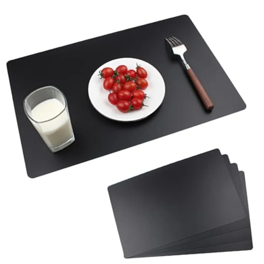 Black Placemats Set of 4 wipeable Washable Wipe Clean Rectangle Table Mats for Indoor Outdoor Rectangular Waterproof Dark Place
Black Placemats Set of 4 wipeable Washable Wipe Clean Rectangle Table Mats for Indoor Outdoor Rectangular Waterproof Dark Place