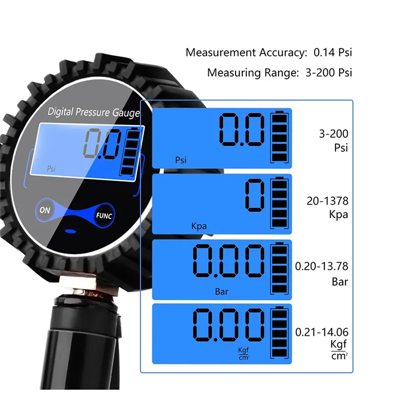 OB-3~200PSI Car Tire Pressure Gauge LCD Display High Precision Digital Tire Tester For Car Truck Vehicle Motorcycle
OB-3~200PSI Car Tire Pressure Gauge LCD Display High Precision Digital Tire Tester For Car Truck Vehicle Motorcycle