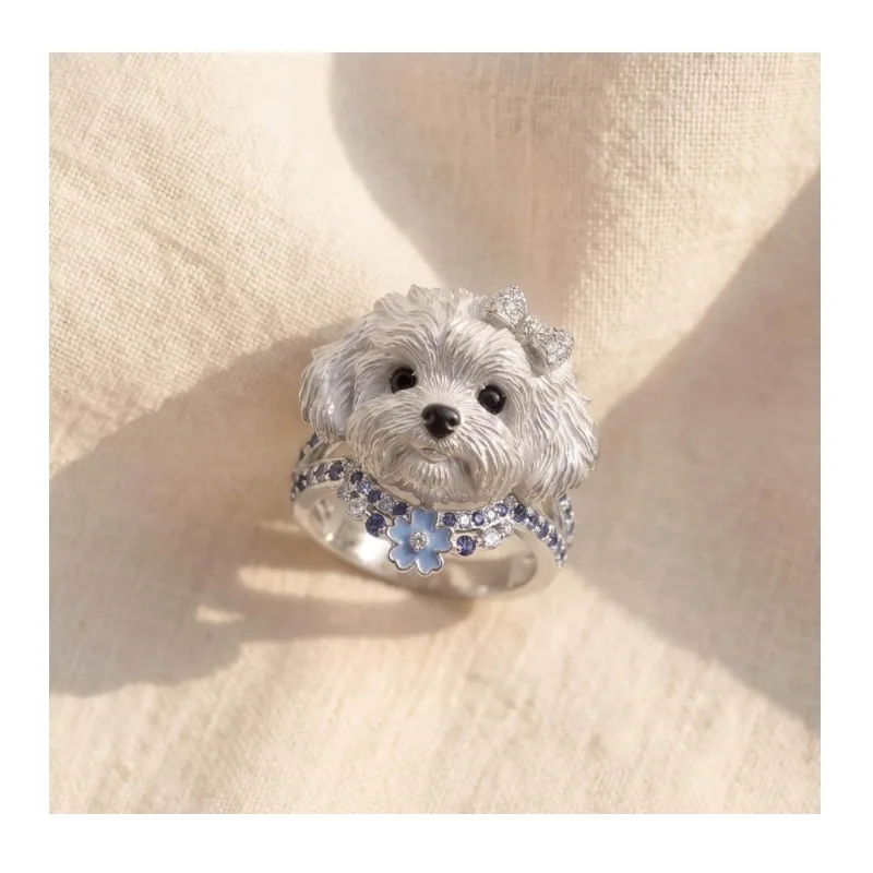 "Color Treasure Cute Dog" Cute Sweet Girl Style Dog Ring Teddy Shape Design Imitation Diamond Girlfriend Wearing Artifact
"Color Treasure Cute Dog" Cute Sweet Girl Style Dog Ring Teddy Shape Design Imitation Diamond Girlfriend Wearing Artifact