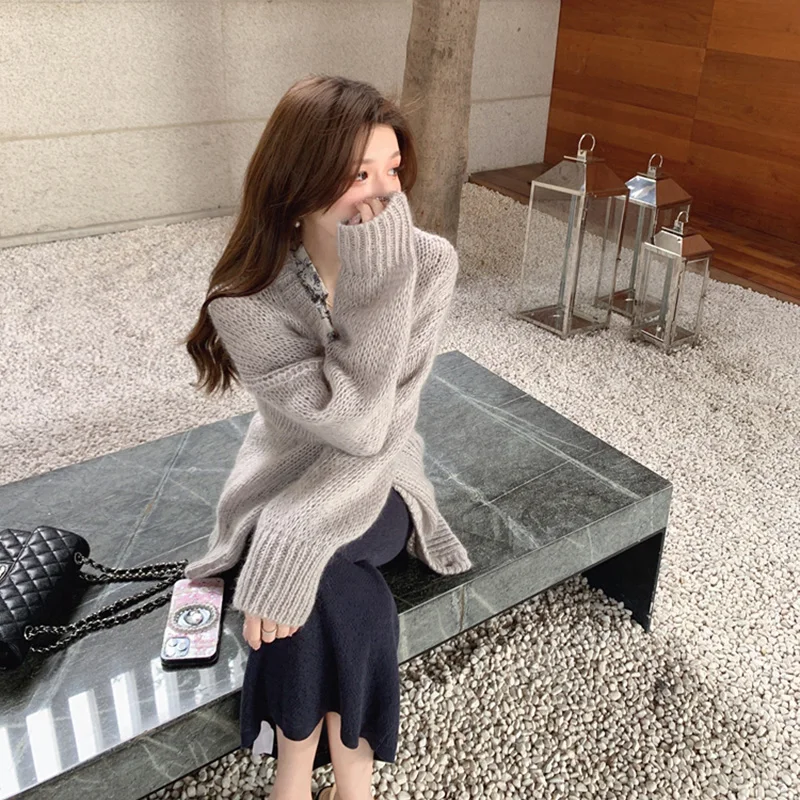 Ultra Comfortable Knitted Open Cardigan for Knitting Lovers Mohair Versatile Knitted Top Women's Loose Fit Long Sleeve V-Neck
Ultra Comfortable Knitted Open Cardigan for Knitting Lovers Mohair Versatile Knitted Top Women's Loose Fit Long Sleeve V-Neck