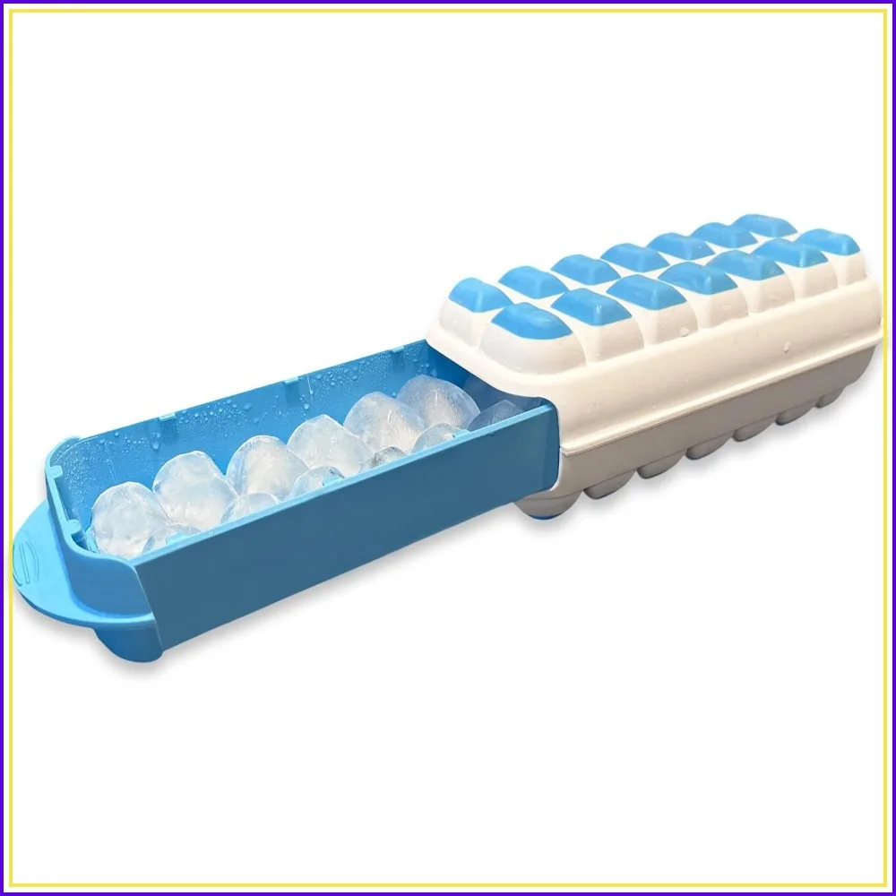 Ice Cube Tray with Lid, 3in1 System - Easy Fill, Easy Release, No-Spill, Sliding Storage Bin - 42 Large Cubes
Ice Cube Tray with Lid, 3in1 System - Easy Fill, Easy Release, No-Spill, Sliding Storage Bin - 42 Large Cubes