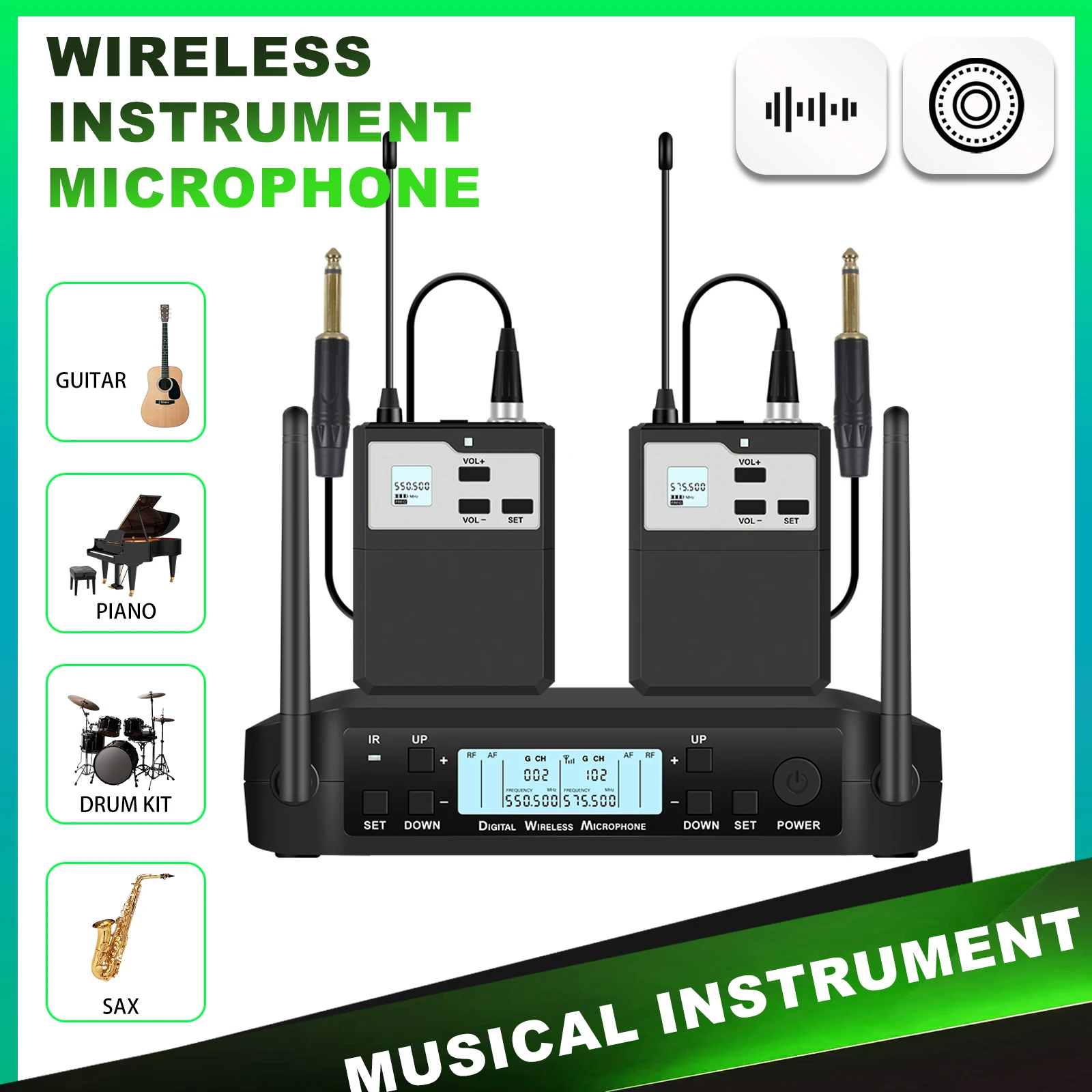 Professional Audio Guitar Wireless Transmission Instrument XLR Interface Backpack with 6.35mm Output for Guitar Show
Professional Audio Guitar Wireless Transmission Instrument XLR Interface Backpack with 6.35mm Output for Guitar Show