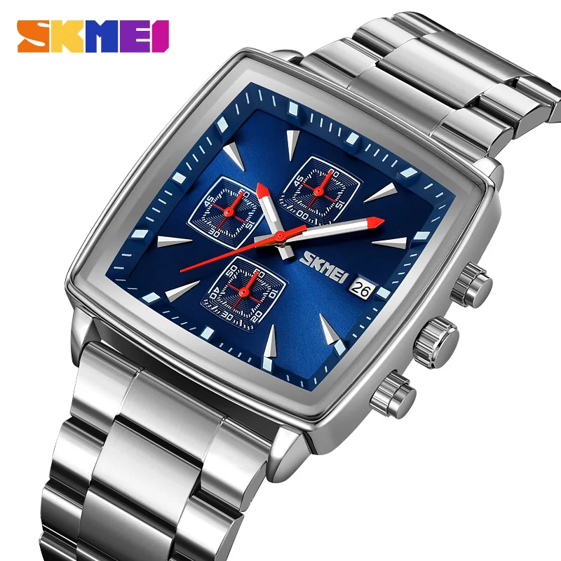 SKMEI 9331 Top Luxury Fashion Square Dial Men Quartz Wristwatch Stainless Steel Man Business Watches With Calendar Reloj Hombre
SKMEI 9331 Top Luxury Fashion Square Dial Men Quartz Wristwatch Stainless Steel Man Business Watches With Calendar Reloj Hombre