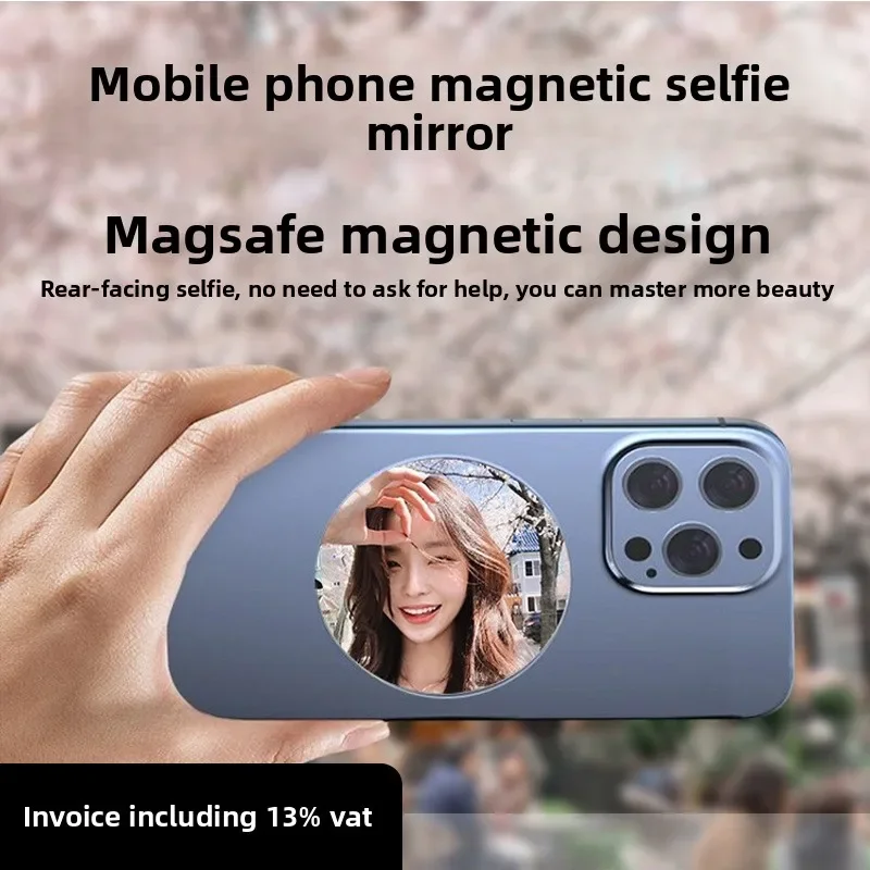 Magsafe Selfie Mirror with Phone Grip, Magnetic Rear View Selfie Reflection Accessory for iPhone 11-15 Series & Most Phones
Magsafe Selfie Mirror with Phone Grip, Magnetic Rear View Selfie Reflection Accessory for iPhone 11-15 Series & Most Phones