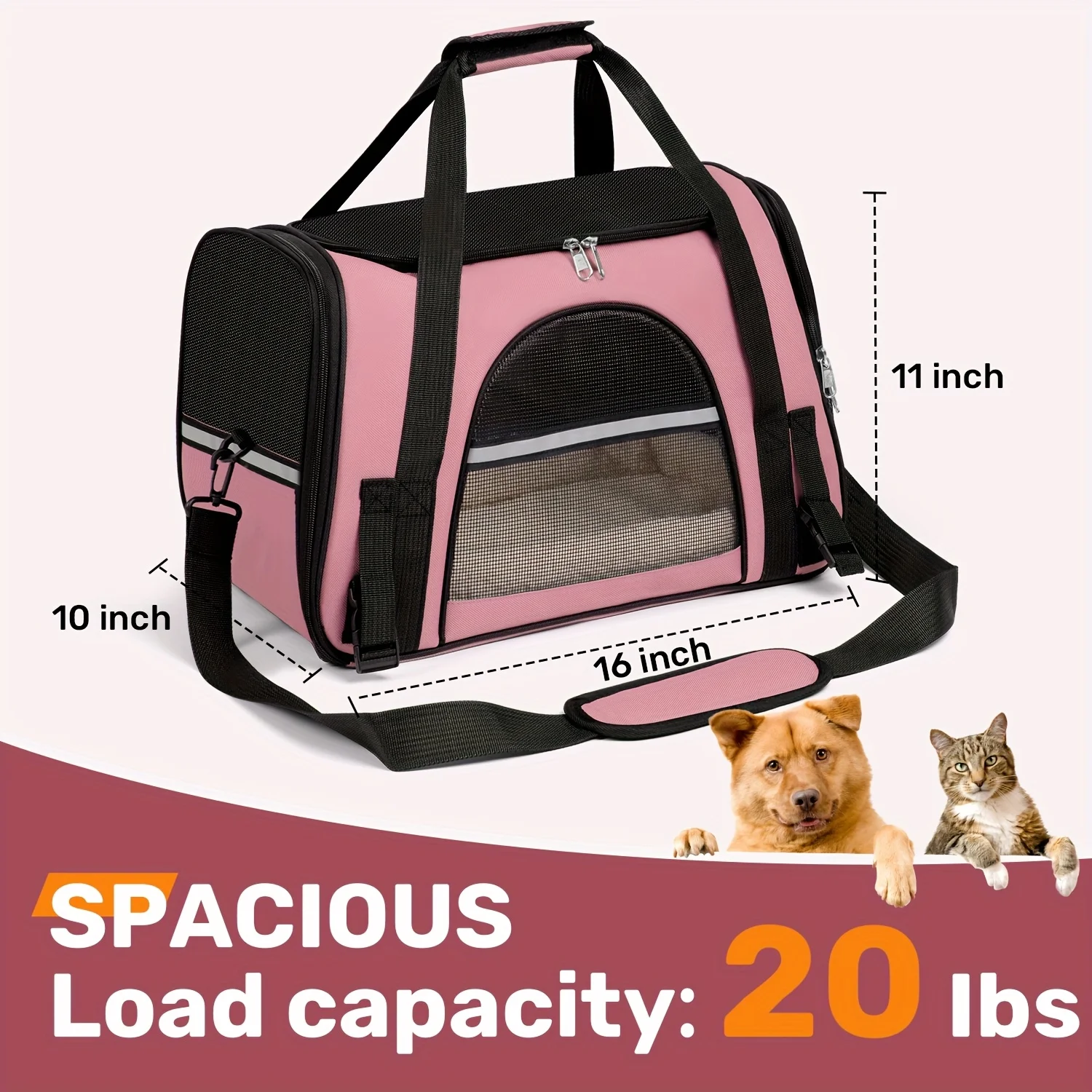 Cat Carriers for Cats, Secure Zipper Anti-Escape Pet Carrier Backpack | Spacious Ventilated Foldable Cat/Dog Travel Bag | Car & Airline Approved Collapsible Cage with Breathable Design
Cat Carriers for Cats, Secure Zipper Anti-Escape Pet Carrier Backpack | Spacious Ventilated Foldable Cat/Dog Travel Bag | Car & Airline Approved Collapsible Cage with Breathable Design