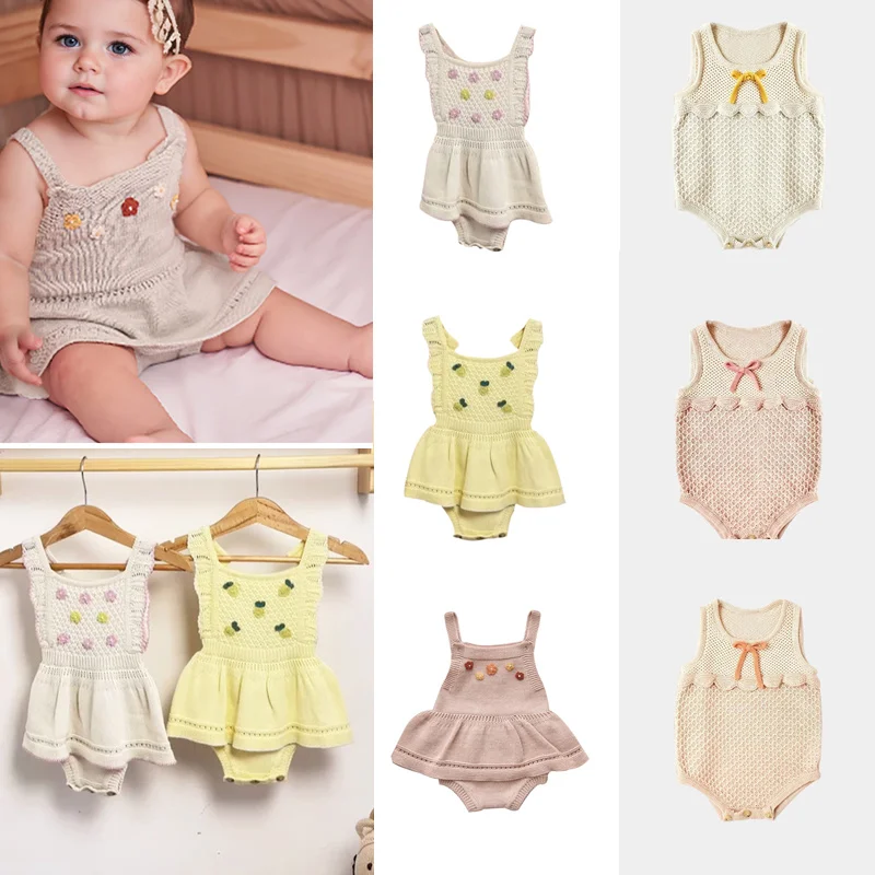 Children's Sets baby Knitted Rompers 2026 Summer Sleeveless Newborn Clothes Knit Dress Infant Sweet Bodysuit Children's Clothing
Children's Sets baby Knitted Rompers 2026 Summer Sleeveless Newborn Clothes Knit Dress Infant Sweet Bodysuit Children's Clothing